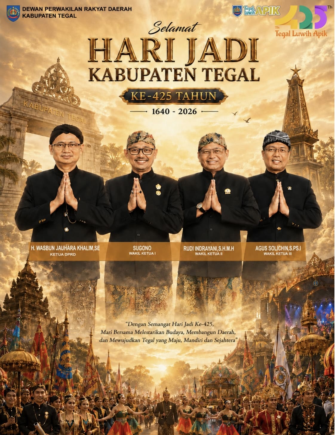 Thumbnail Ucapan Selamat Hari Jadi Kabupaten Tegal ke 425 oleh DPRD Kabupaten Tegal