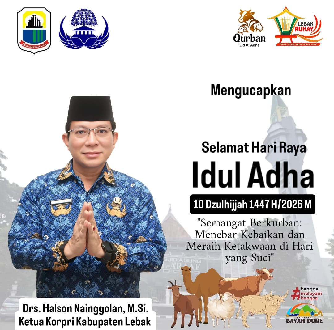 Thumbnail Ucapan Selamat Hari Raya Idul Adha oleh Ketua Korpri Kabupten Lebak