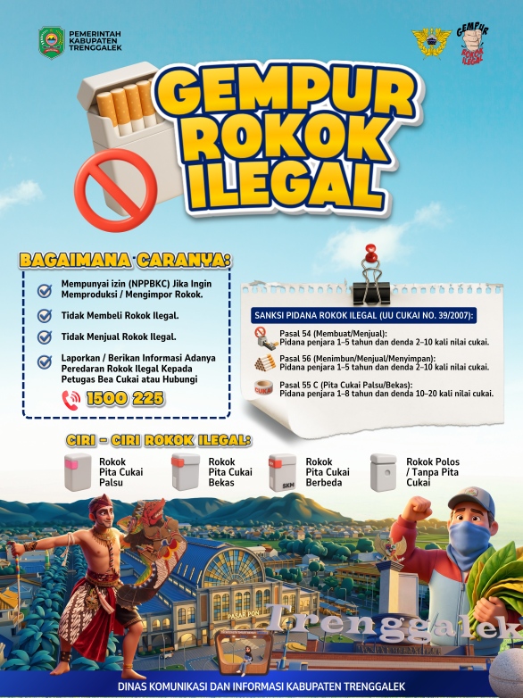 Penayangan Gempur Rokok Ilegal oleh Diskominfo Kabupaten Trenggalek