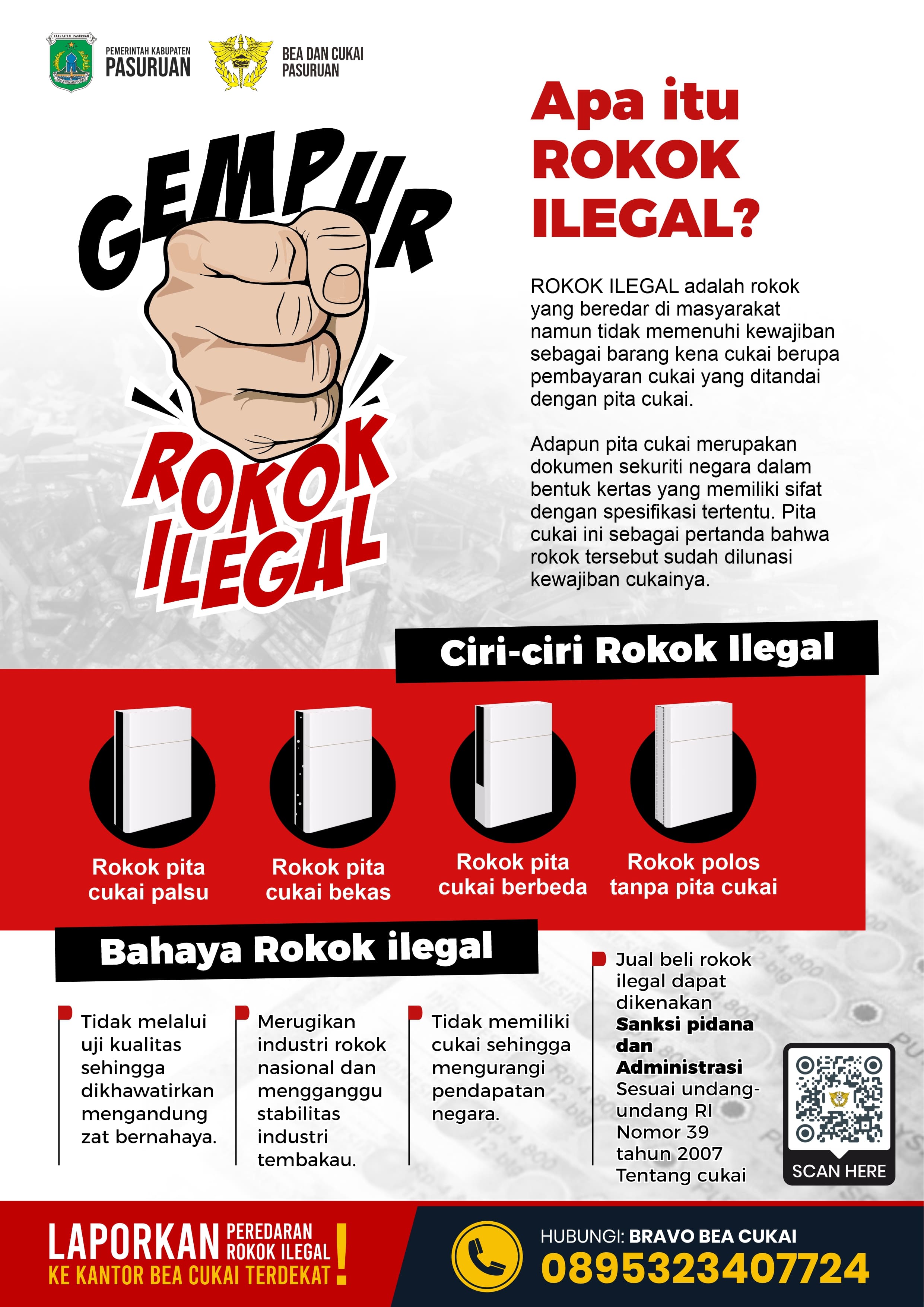 Penayangan Gempur Rokok Ilegal oleh Diskominfo Kabupaten Pasuruan