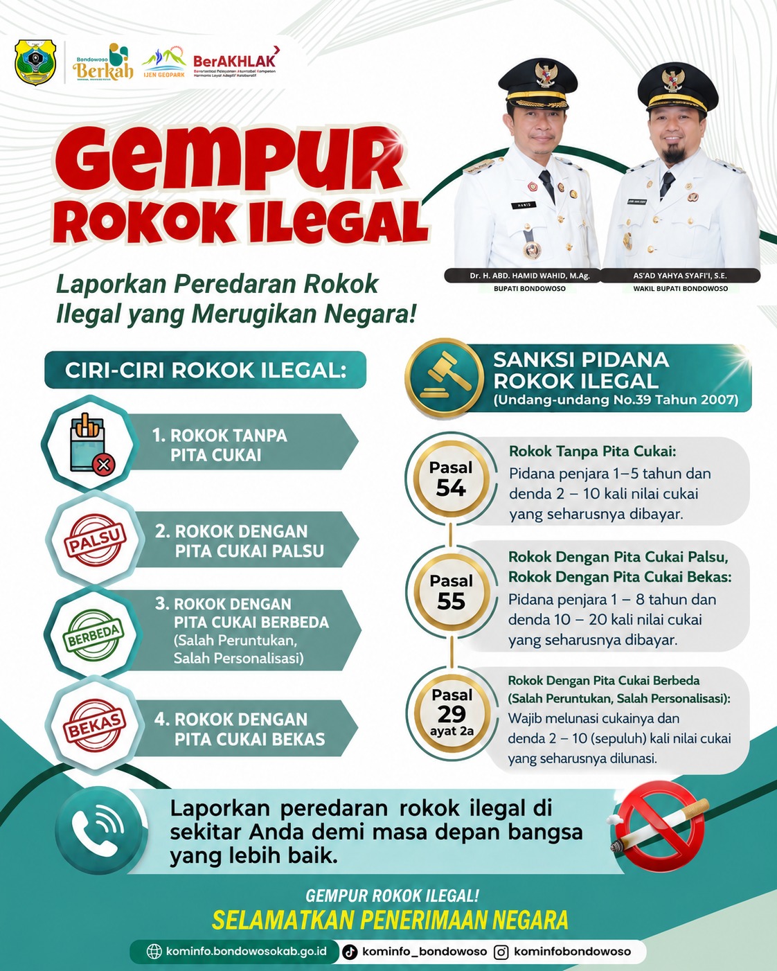 Gempur Rokok Ilegal oleh Diskominfo Kabupaten Bondowoso