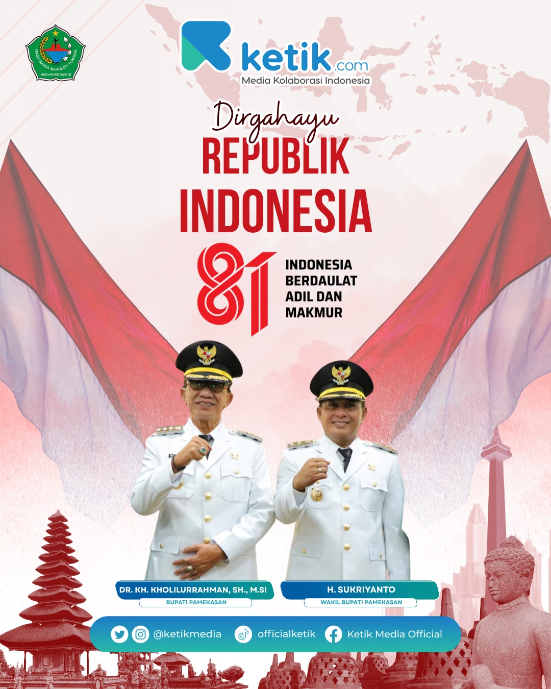 Ucapan Dirgahayu Republik Indonesia ke-81 oleh Diskominfo Kabupaten Pamekasan