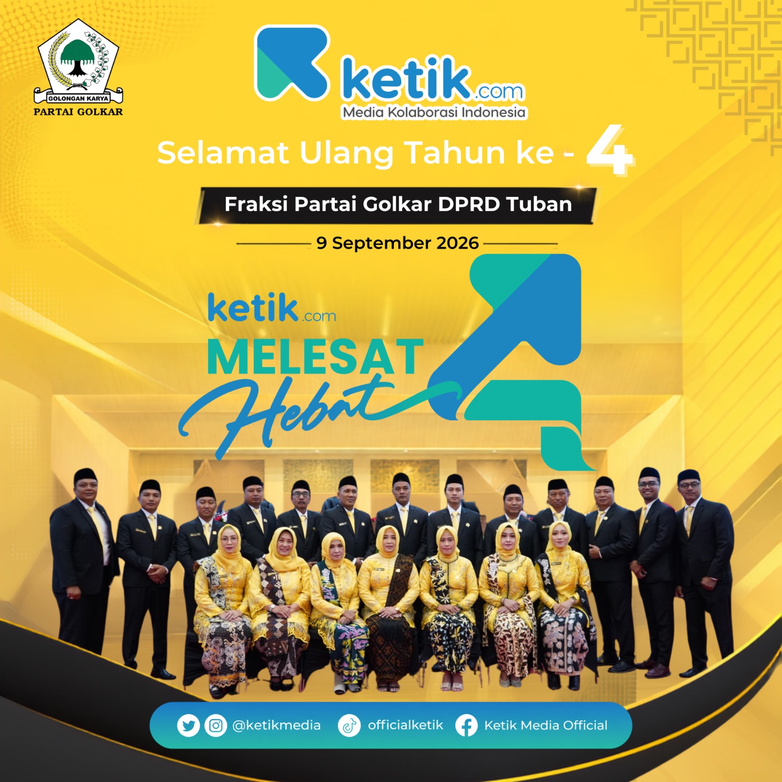 Ucapan Selamat Ulang Tahun ke-4 Ketik.com oleh Fraksi Partai Golkar DPRD Tuban