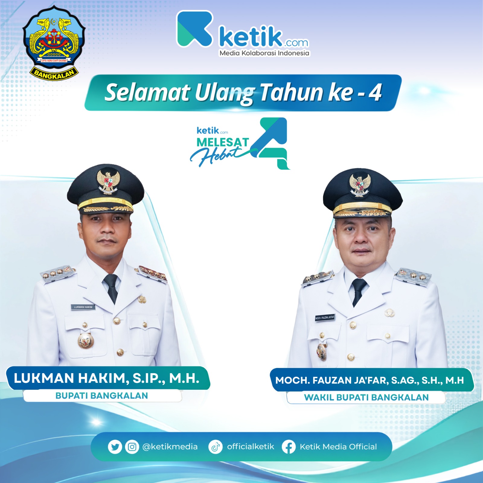 Ucapan HUT ke-4 Ketik.com oleh Diskominfo Kabupaten Bangkalan