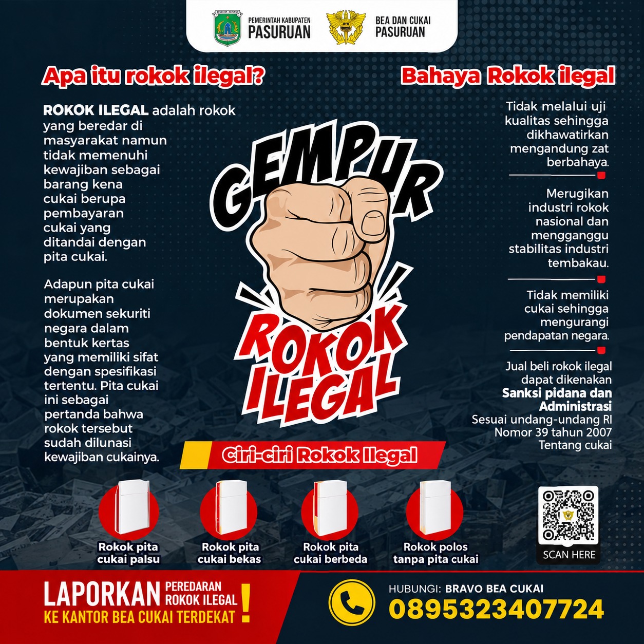 Penayangan Gempur Rokok Ilegal oleh Diskominfo Kabupaten Pasuruan periode September 2026