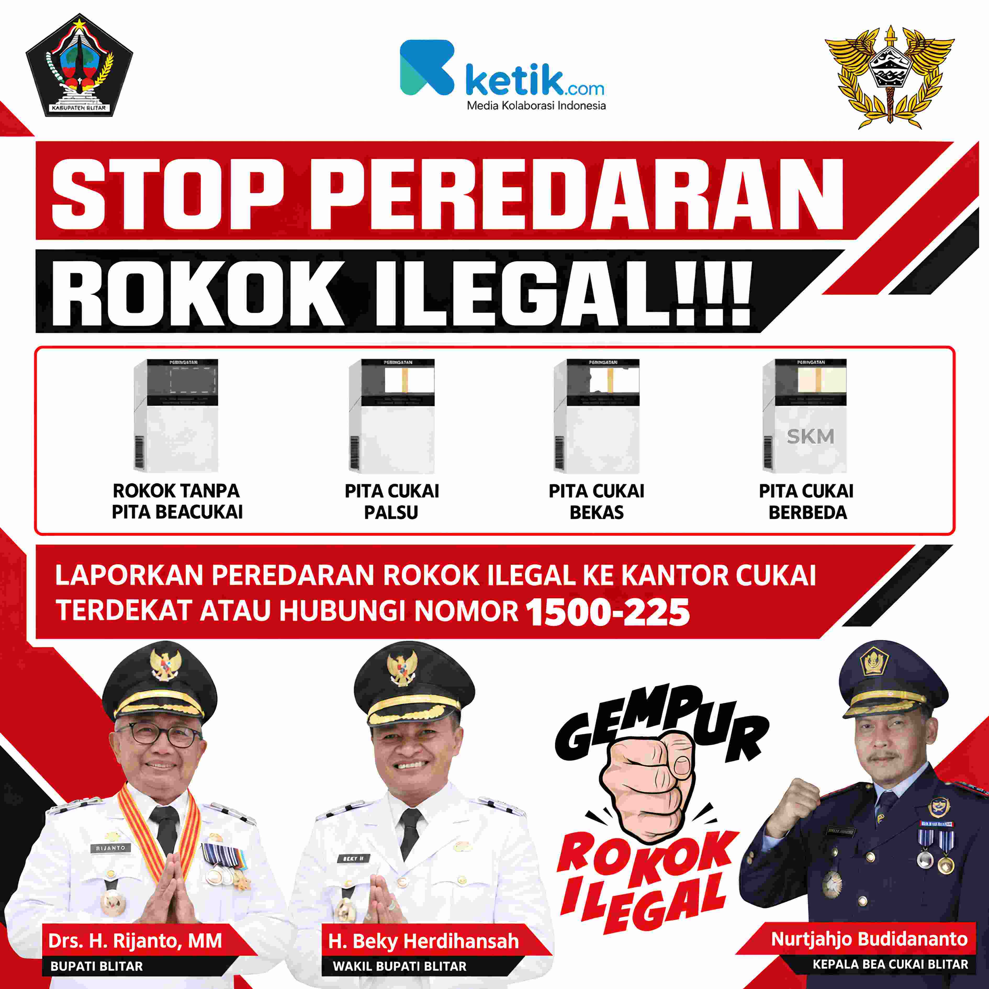 Penayangan Gempur Rokok Ilegal oleh Diskominfo Kabupaten Blitar  - 21 Sept