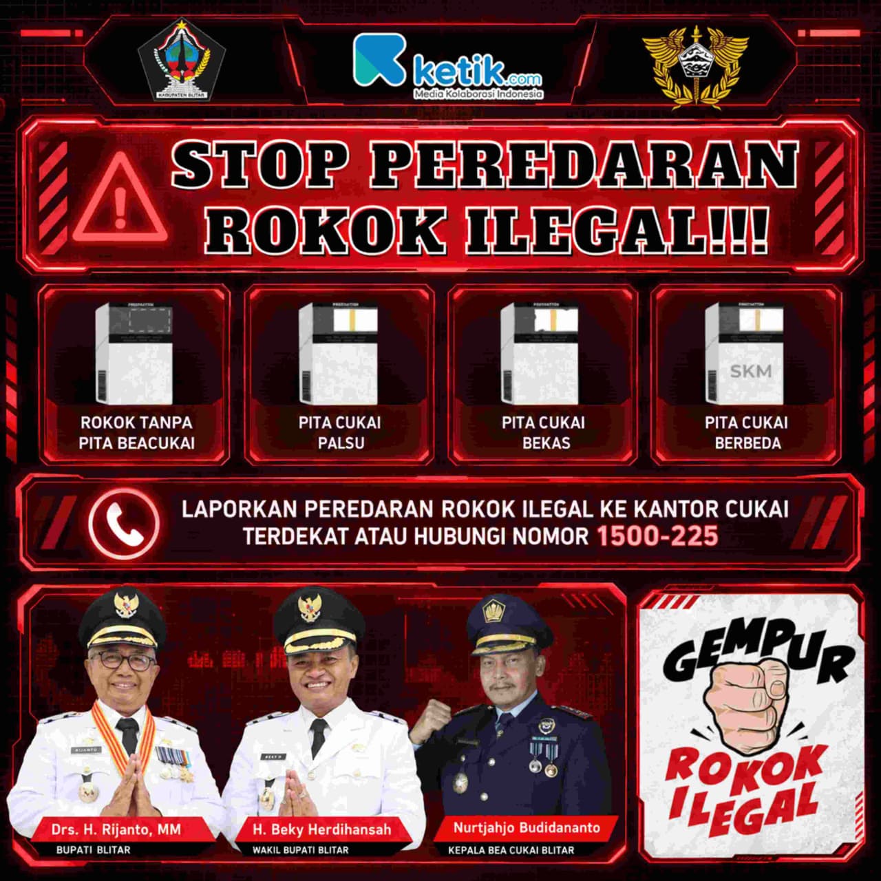 Penayangan Gempur Rokok Ilegal oleh Diskominfo Kabupaten Blitar (3)