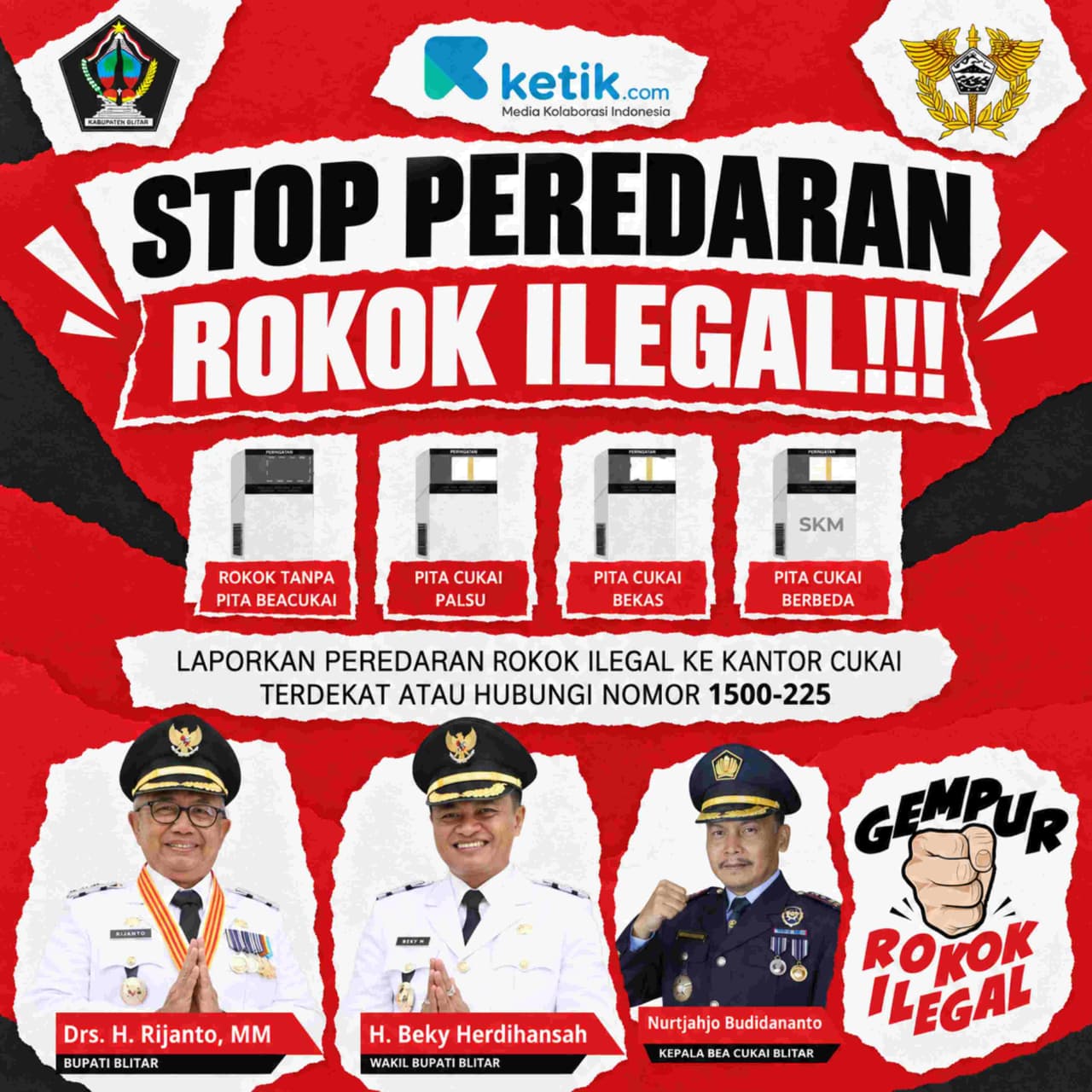 Penayangan Gempur Rokok Ilegal oleh Diskominfo Kabupaten Blitar  - 28 Sept