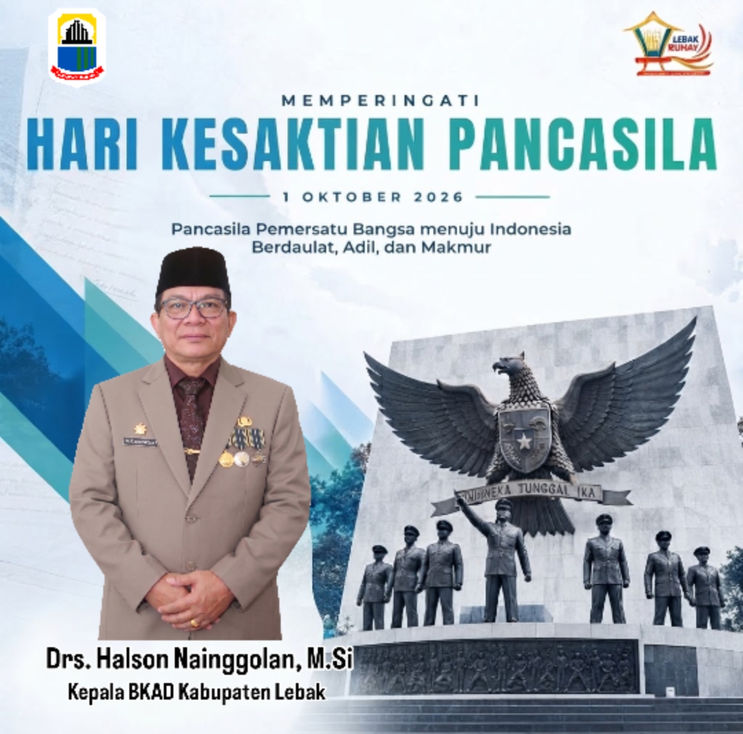 Ucapan Hari Kesaktian Pancasila oleh Kepala BKAD Kabupaten Lebak - 1 Oktober 2026