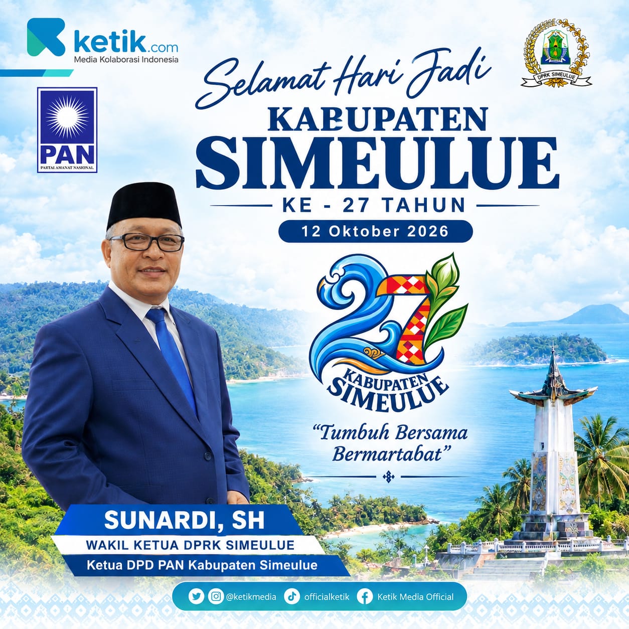 Penayangan Iklan Display Ucapan Hari Jadi Kabupaten Simeulue oleh Wakil Ketua DPRK Simeulue