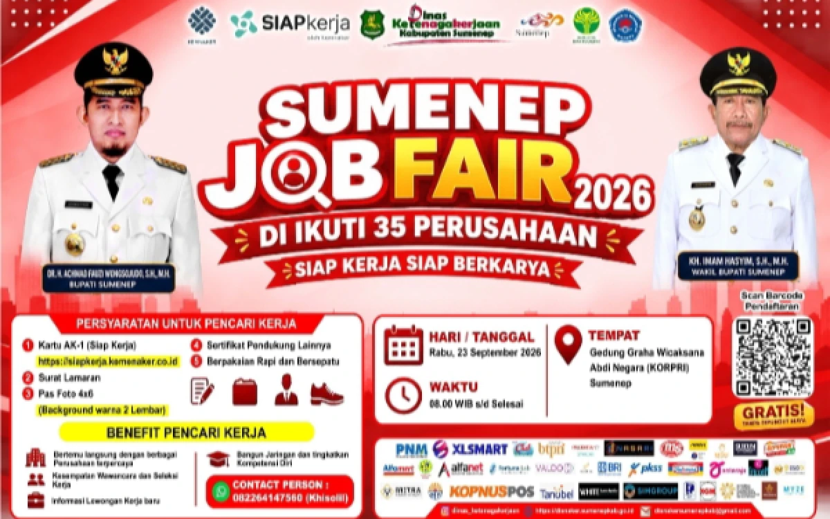 Thumbnail Berita - Sumenep Job Fair Kembali Digelar, Tersedia 2596 Loker Diikuti 35 Perusahaan.