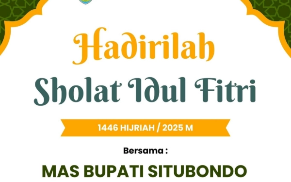 Thumbnail Berita - Bupati Situbondo Ajak Masyarakat Kecamatan Jatibanteng Salat Iduf Fitri di Masjid Jami’ Darul Falah