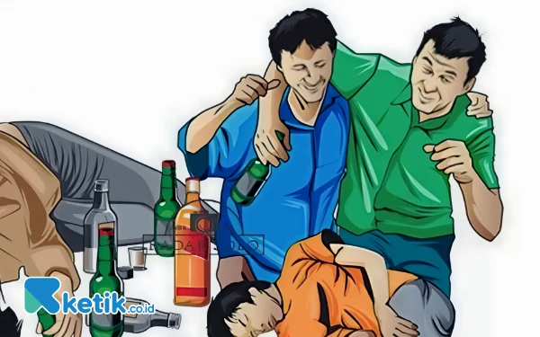 Thumbnail Berita - Satpol-PP Halsel Temukan Karyawan Bungalow 2 Minum Miras Dalam Kafe, Padahal Ada Larangan Penjualan