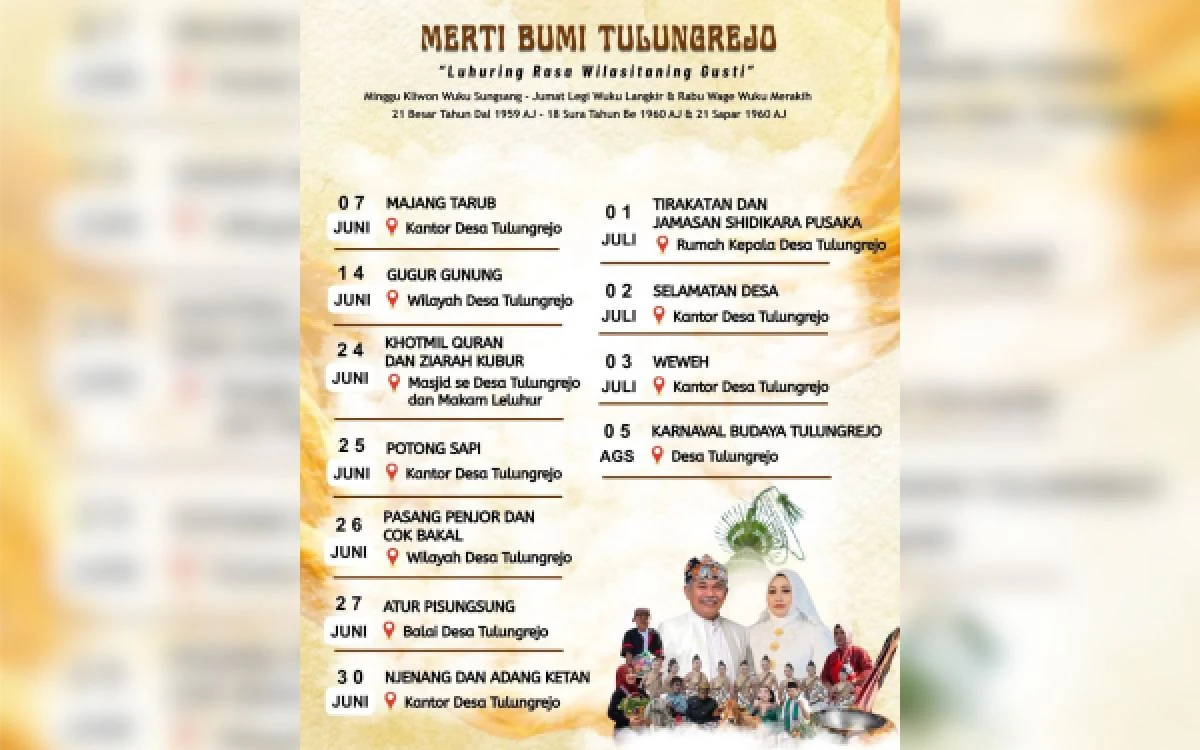 Foto Jadwal Merti Bumi Desa Tulungrejo tahun 2026. (Foto: Pemdes Tulungrejo)