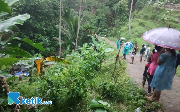 Thumbnail Hujan Deras, Truk Muat Kayu Terguling ke Jurang Sedalam 45 Meter di Pacitan