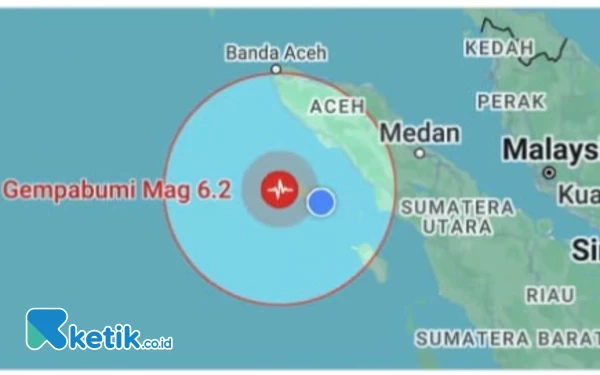 Gempa Bumi 6.2 Magnitudo Guncang Wilayah Barat Selatan Aceh, Tidak Berpotensi Tsunami