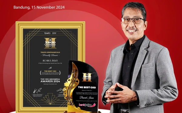Transaksi Perbankan Internasional Bank Jatim Melesat, Busrul Iman Sabet Anugerah Best CEO