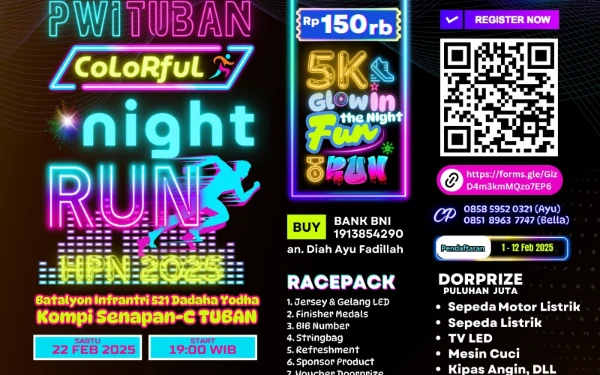 HPN 2025: PWI Tuban Gelar Colorful Night Run