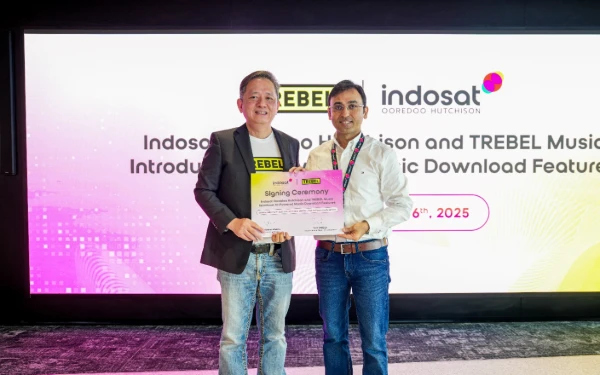 Thumbnail Berita - Indosat Gandeng TREBEL Music Hadirkan Fitur Download Musik Berbasis AI