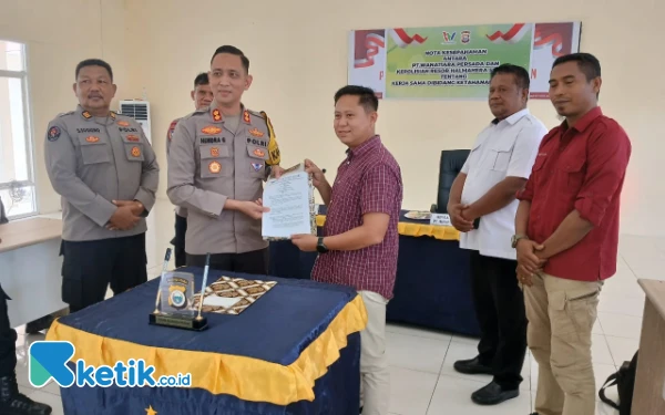 Dukung Ketahanan Pangan, Polres Halsel dan PT Wanatiara Persada Jalin Kerjasama