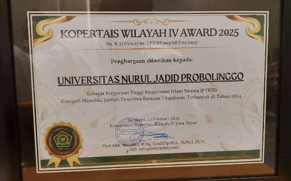 Thumbnail Berita - Unuja Probolinggo Borong Tiga Penghargaan Kopertais IV Jatim