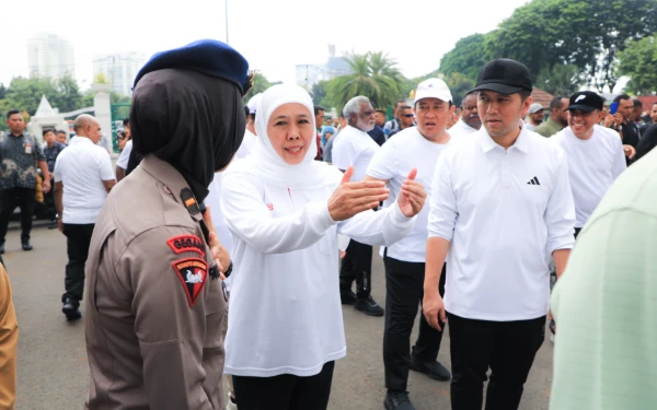 Gladi Kotor Pelantikan Gubernur dan Wakil Gubernur Jatim Terpilih, Khofifah: NKRI Satu Barisan