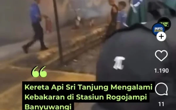 Viral Video Gerbong Kereta Api Terbakar di Stasiun Rogojampi, KAI Daop 9 Jember: Itu Roda Keluarkan Asap