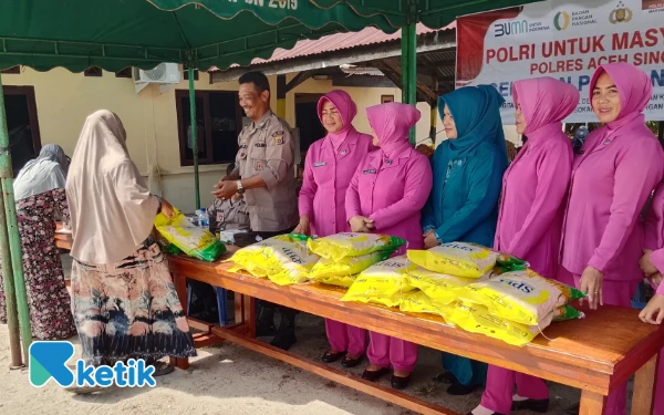 Gerakan Pangan Murah Polres Aceh Singkil, 499 Sak Beras Diserbu Warga