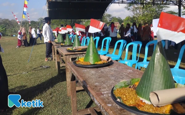 45 Tumpeng Warnai Perayaan HUT Ke-80 Kemerdekaan RI di Desa Bregeng Bangkalan