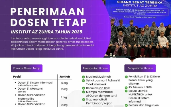 Thumbnail Berita - Institut Az Zuhra Membuka Penerimaan Dosen Tetap, Berikut Ketentuannya!