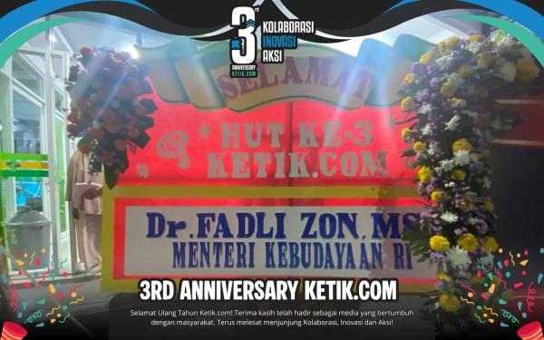 Thumbnail Berita - HUT Ke-3 Ketik Dibanjiri Karangan Bunga dari Pejabat dan Tokoh Nasional