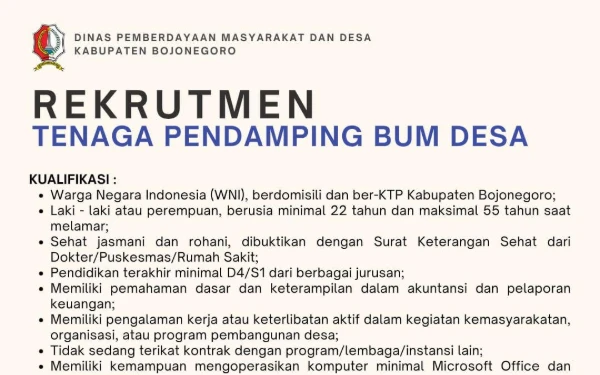 Thumbnail Berita - Pemkab Bojonegoro Mencari Tenaga Pendamping BUM Desa, Segera Daftar!