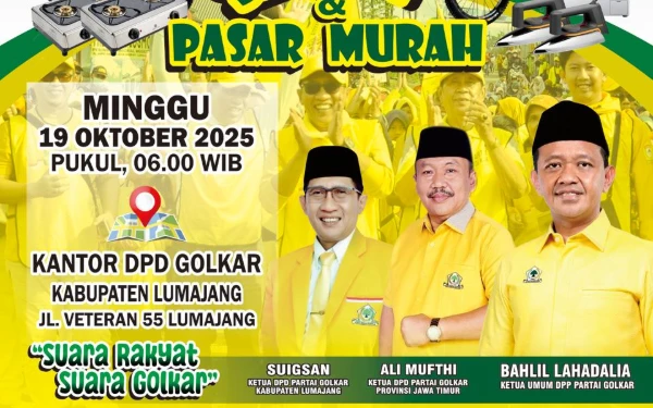 Rayakan HUT ke-61, Golkar Lumajang Gelar Jalan Sehat dan Pasar Murah