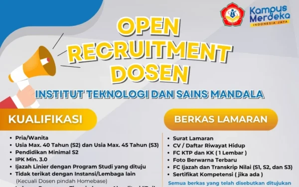 Thumbnail Berita - ITSM Jember Sedang Mencari Dosen untuk Formasi Sains, Teknologi, dan Industri, Berikut Kualifikasinya
