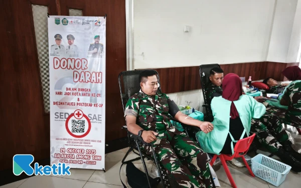 Thumbnail Berita - Donor Darah Bersama TNI dan Pemkot Batu, Target 250 Kantong Dicapai