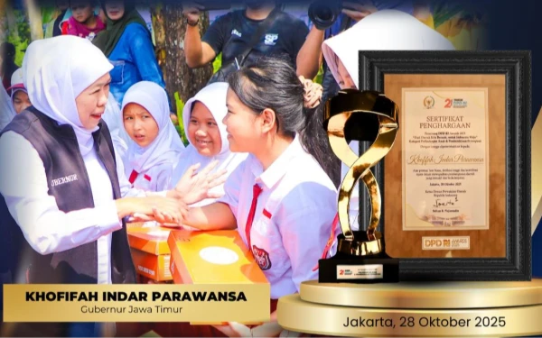 Selamat! Raih DPD RI Awards 2025, Bukti Nyata Khofifah Berdayaan Perempuan dan Ramah Anak