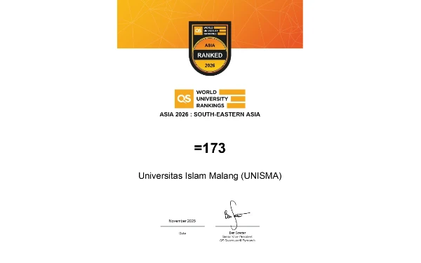 Thumbnail Semakin Melesat, Unisma Bertengger di Peringkat 1.101-1.200 Asia dan 173 Asia Tenggara di QS Asia University Ranking
