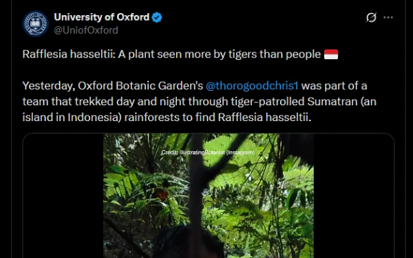 Thumbnail Berita - Dicap 'Penjajah': Oxford Dikecam Setelah Abaikan Kontribusi Peneliti Lokal dalam Penemuan Rafflesia