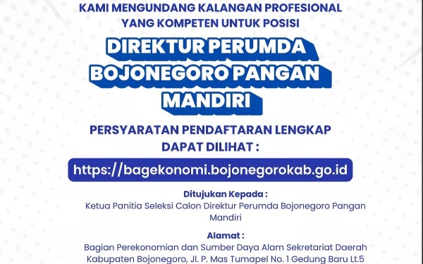 Thumbnail Berita - Pendaftaran Calon Direktur Perumda Bojonegoro Pangan Mandiri Dibuka, Ini Persyaratan Lengkapnya