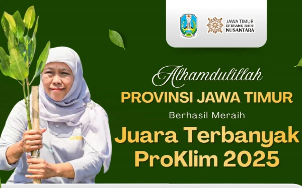 Thumbnail WOW HEBAT! Jatim Raih Penghargaan ProKlim Terbanyak di Tanah Air, Ini Pesan Gubernur Khofifah  Jaga Lingkungan dan Turunkan Emisi