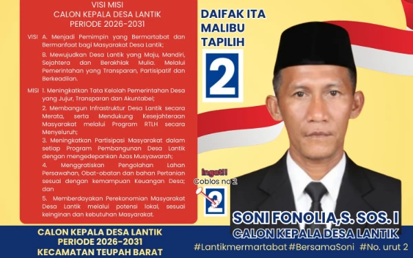 Ungguli Empat Kandidat Lain, Soni Fonolia Pimpin Desa Lantik 2026-2031