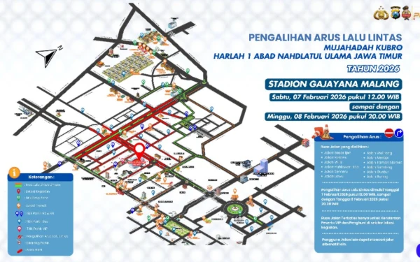 Padat Merayap! Arus Lalu Lintas di 12 Ruas Jalan Kota Malang Dialihkan saat Mujahadah Kubro 1 Abad NU