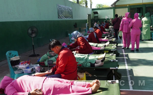 Aksi Donor Darah HUT ke-80 Persit, Kodim 0813 Bojonegoro Kumpulkan 232 Kantong Darah