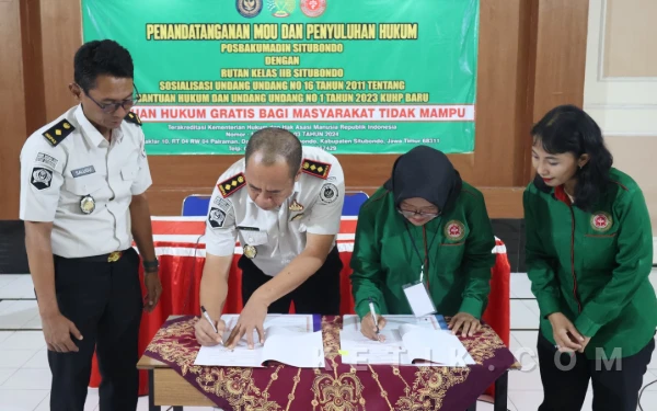 Rutan Situbondo dan Posbakumdin Jalin Kerjasama Layanan Bantuan Hukum Bagi WBP