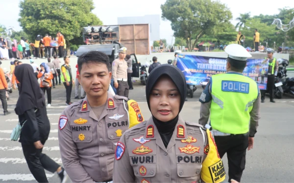 Satlantas Polres Tegal Gelar Edukasi Keselamatan Lalu Lintas di Area Car Free Day