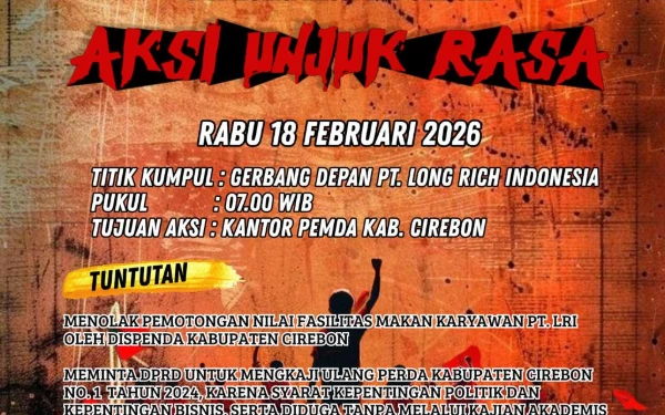 Thumbnail Berita - Ribuan Buruh PT Long Rich Geruduk Pemda Cirebon Besok, Tolak Pemotongan Fasilitas Makan