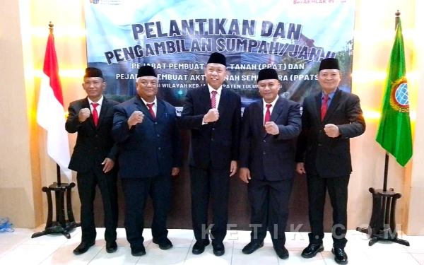 Kantor Pertanahan Kabupaten Tulungagung Lantik Empat Camat Jadi PPAT Sementara