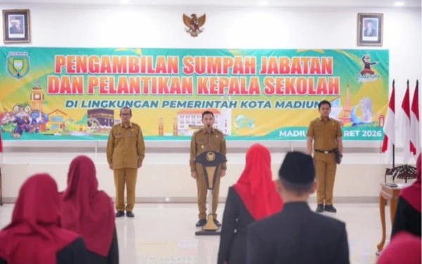 Plt Wali Kota Madiun Lantik 15 Kepala Sekolah SD dan SMP