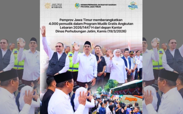 DPRD Jatim Berangkatkan 9.230 Pemudik dalam Program Mudik Gratis Lebaran 2026