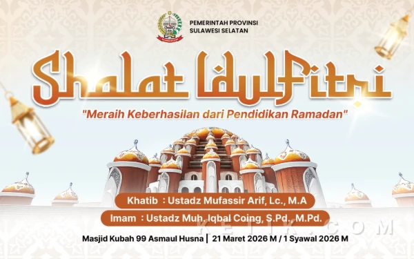 Pemprov Sulsel Gelar Shalat Idulfitri 1447 H di Masjid Kubah 99 Makassar, Ini Imbauannya
